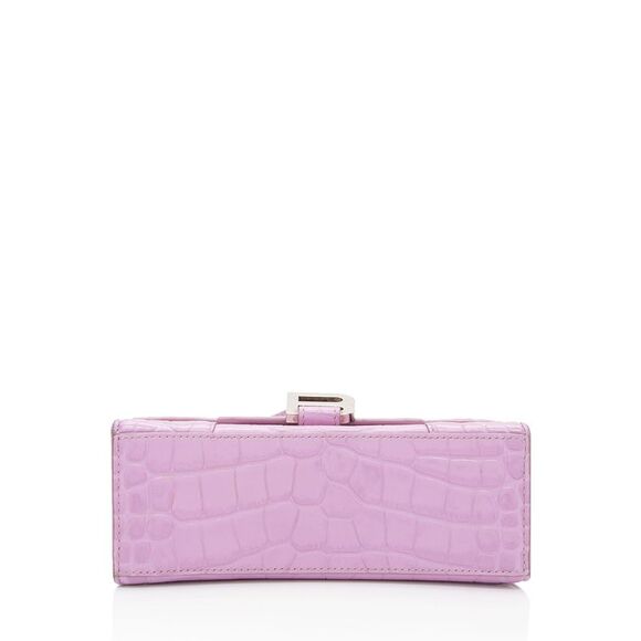 Balenciaga Shiny Croc Embossed Calfskin Hourglass XS Top Handle - Picture 4 of 16